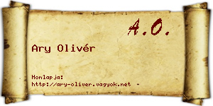 Ary Olivér névjegykártya